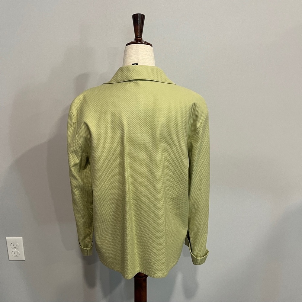 Eileen Fisher Green Quilted Zip Up Jacket Collared‎ Medium - Picture 8 of 8